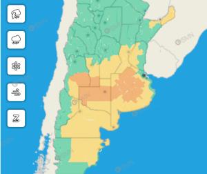 Coronel Suárez al borde de un alerta naranja según último alerta del SMN