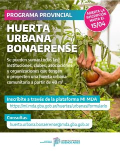 Lanzamiento del programa Huerta Urbana Bonaerense 2025. Detalles e inscripciones