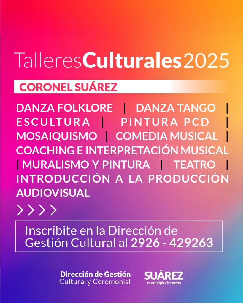 Detalle de talleres culturales que se dictan en C. Suárez y pueblos alemanes