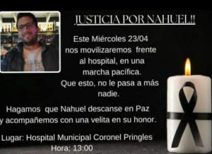 Convocan a la comunidad a manifestarse frente un hospital por joven fallecido