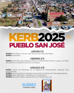 Pueblo San José palpita una nueva fiesta de Kerb. Todo el programa de festejos
