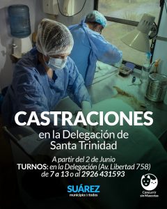 Desde el 2 de junio el castramóvil atenderá en Pueblo Santa Trinidad