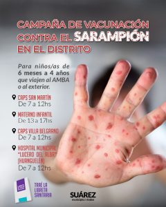 Anuncian campaña de vacunación contra el sarampión en el distrito