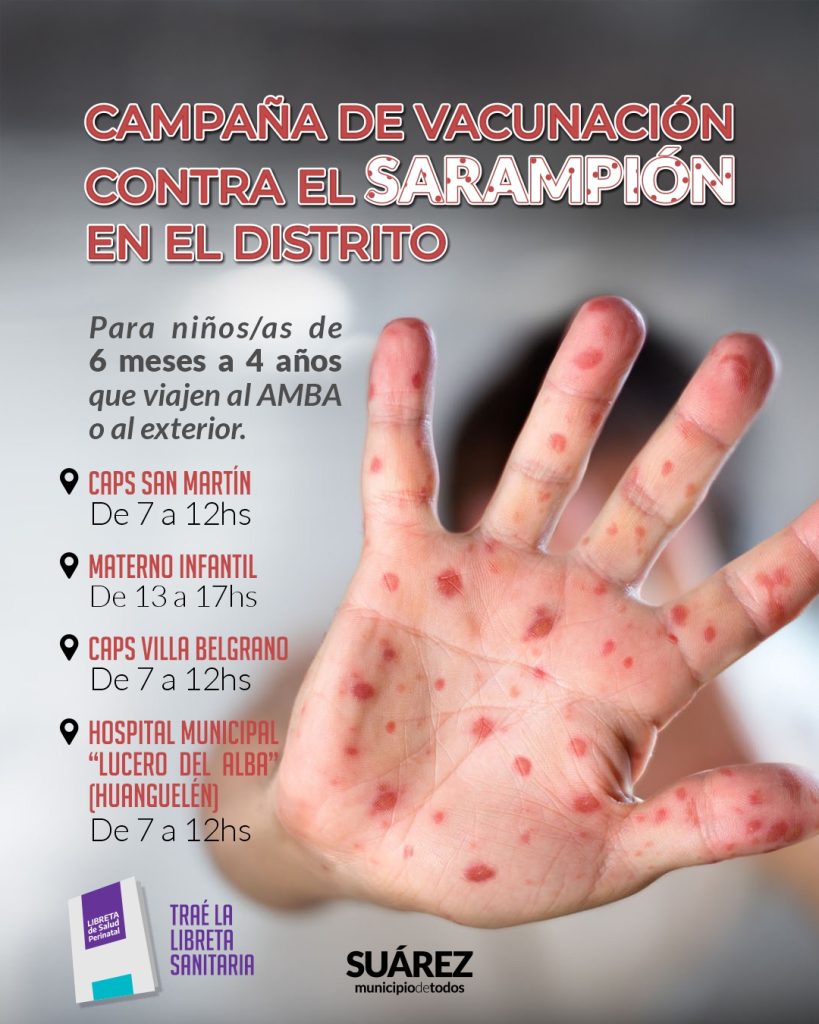 Anuncian campaña de vacunación contra el sarampión en el distrito