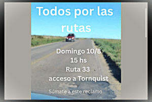 Este domingo realizan banderazos en rutas por el estado de las mismas